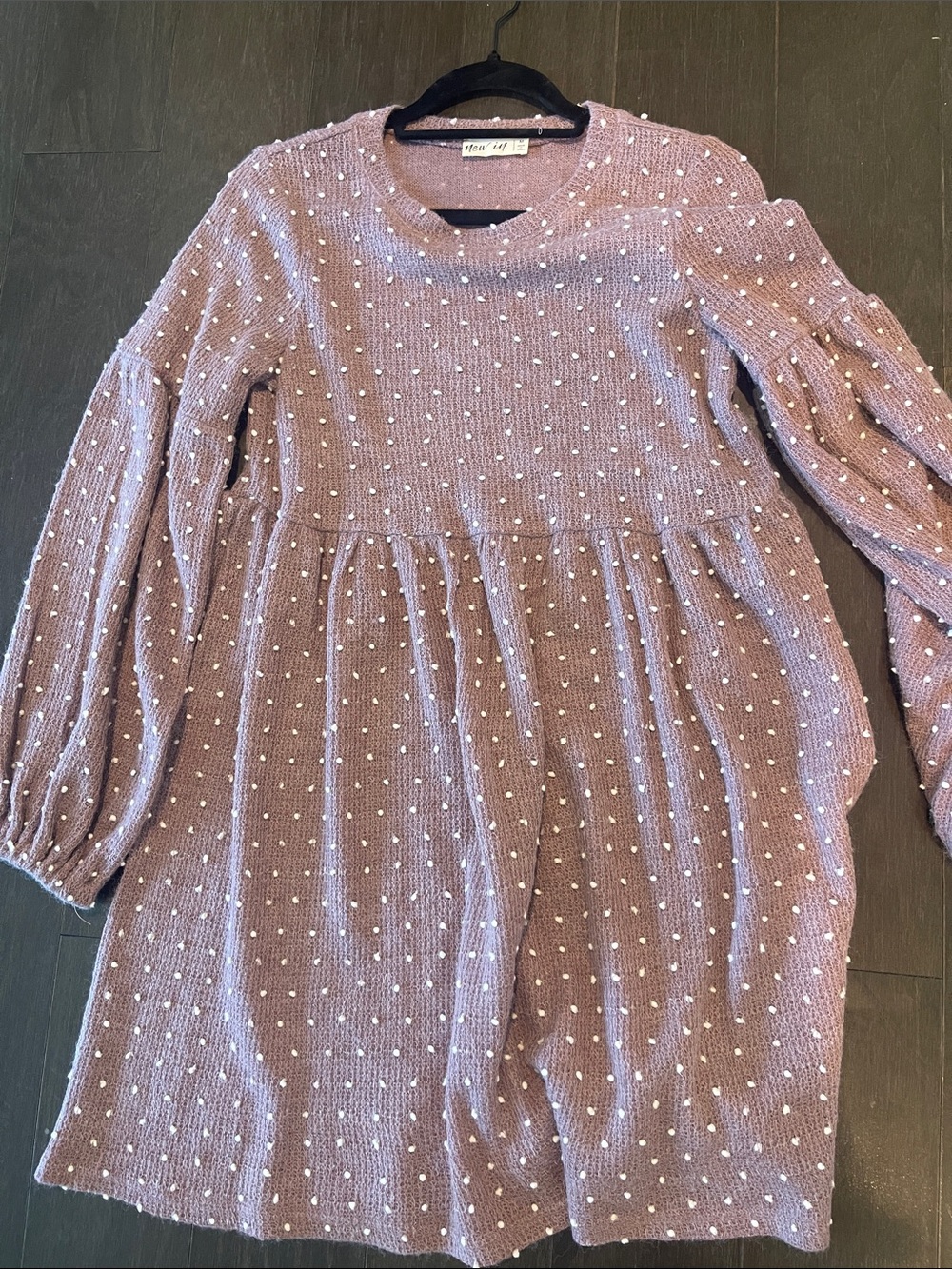 Dusty Pink Swiss Dot Knit Dress